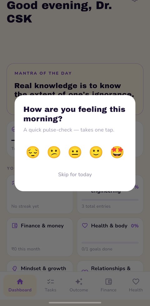 Prakriyā morning mood check-in